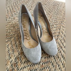 Sam Edelman stillson gray suede leather block heel pump women’s size 6